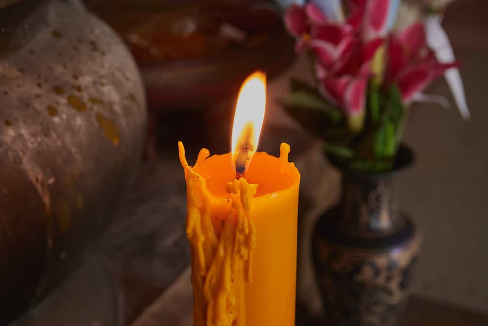 Orange candle for Sukkot