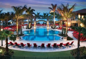 PGA pool- Red Lounge Chairs