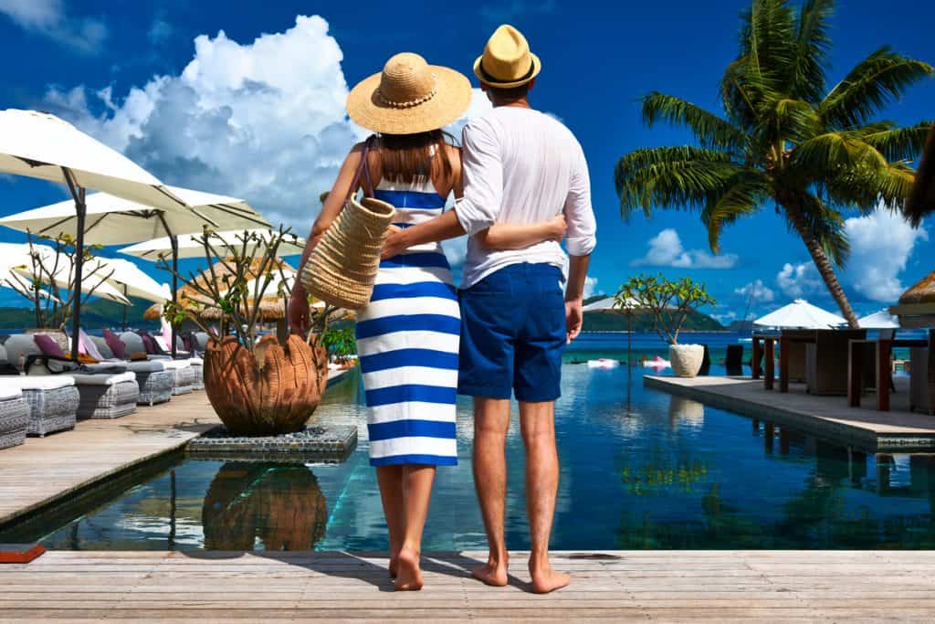 Couple in a resort during Passover vacation